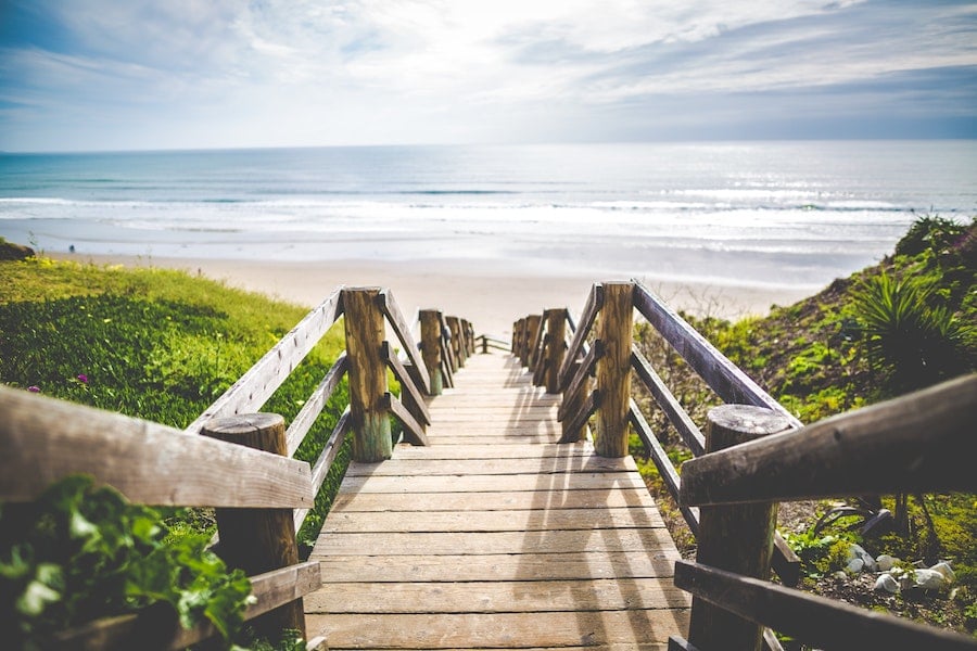 beach boardwalk stairs