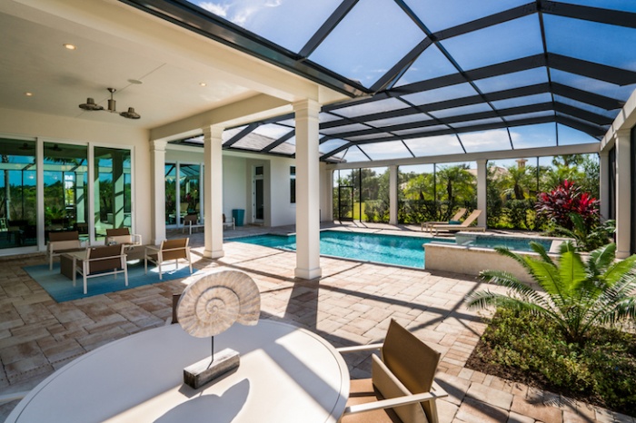 Outdoor living area of the Isabella Grande luxury home, Sarasota